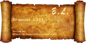 Brassai Lili névjegykártya